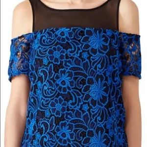 Cooper & Ella Emma Midnight Floral Cold Shoulder Top
